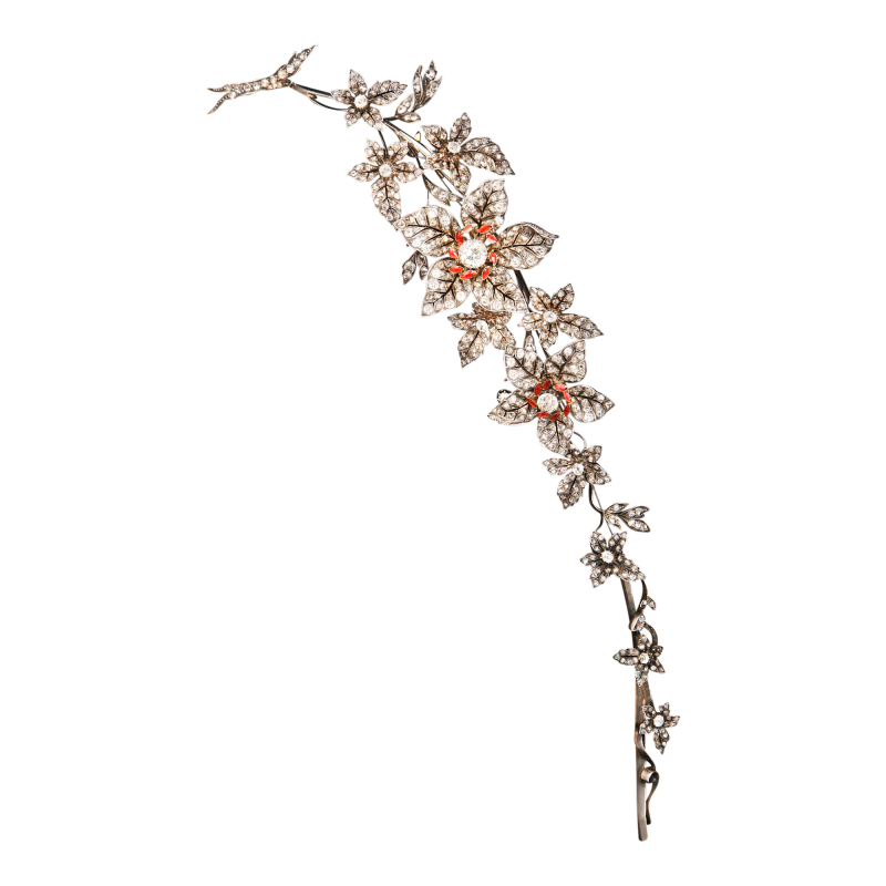 Antique Diamond en Tremblant Corsage Brooch