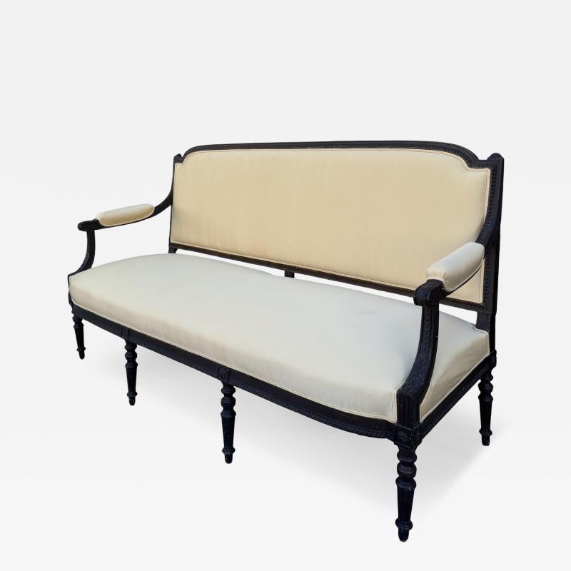 Antique Directoire Sofa Settee W Nancy Corzine Yellow Upholstery