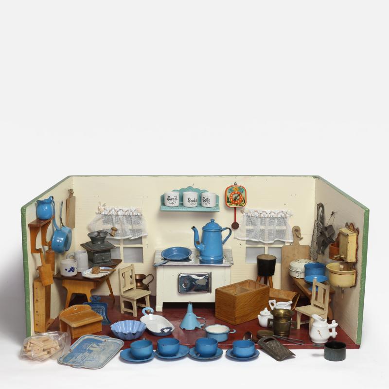 Antique Dollhouse Kitchen Furniture and Accessories Room Box Germany