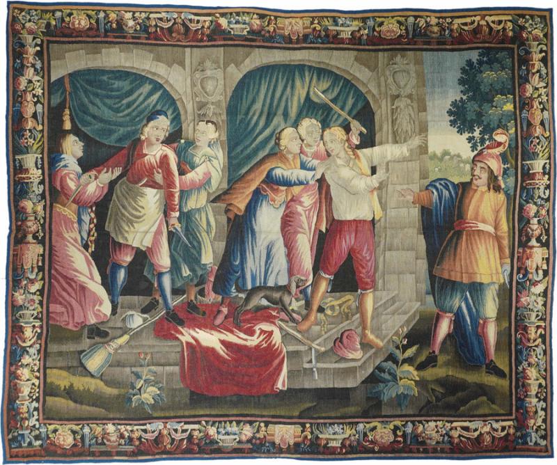 Antique Don Quijote Tapestry 9 1 x 11 2 