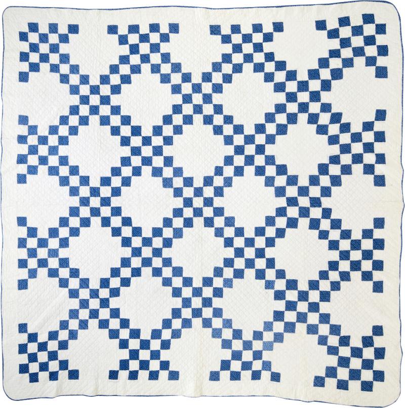 Antique Double Irish Chain with Stars Quilt