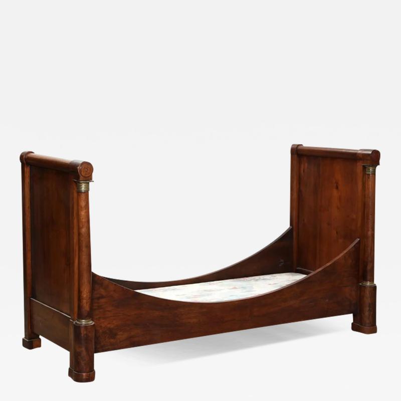 Antique Early 19c Empire Bronze Mounted Mahogany Day Bed