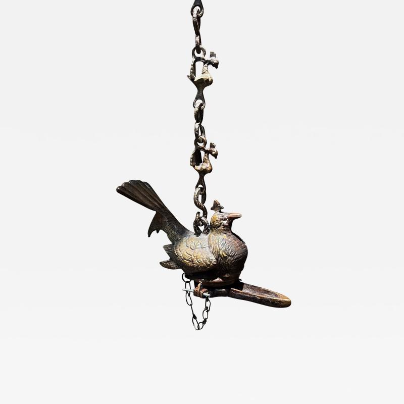 Antique Elegance Hanging Bird Feeder Oil Lamp in Bronze