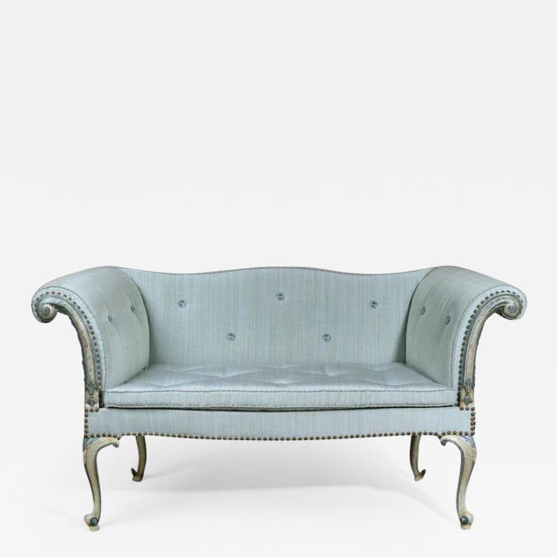 Antique English Chippendale Design Period Antique Small Sofa in Venetian Style