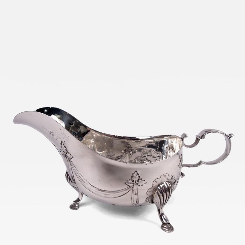 Antique English Edwardian Regency Sterling Silver Gravy Boat