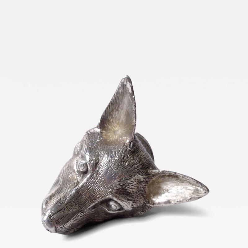 Antique English Georgian Regency Fox Head Stirrup Cup 1832