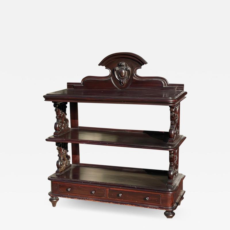 Antique English Mahogany Three Tier Sideboard Server