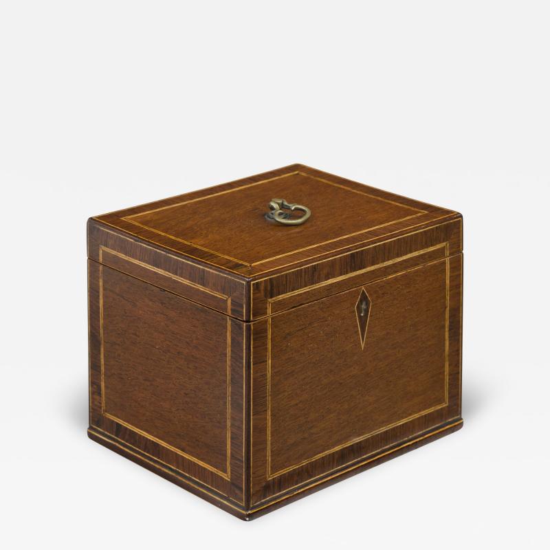 Antique English Mahogany and Rosewood Tea Caddy Circa 1820