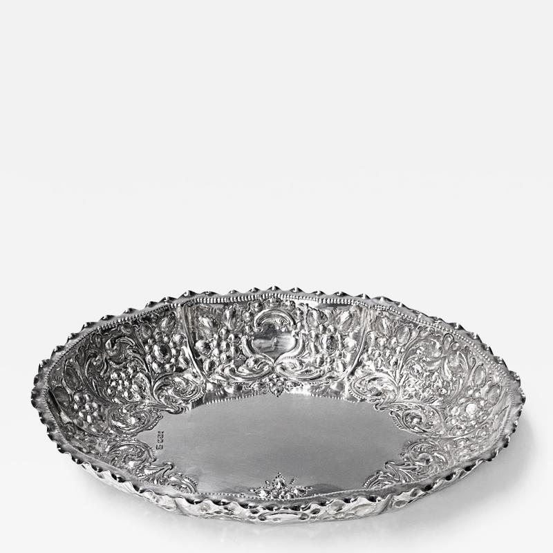 Antique English silver Fruit Dish 1895 William Padley