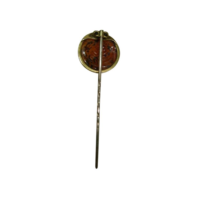 Antique European Carved Intaglio Cameo 15k Gold Stickpin C 1880