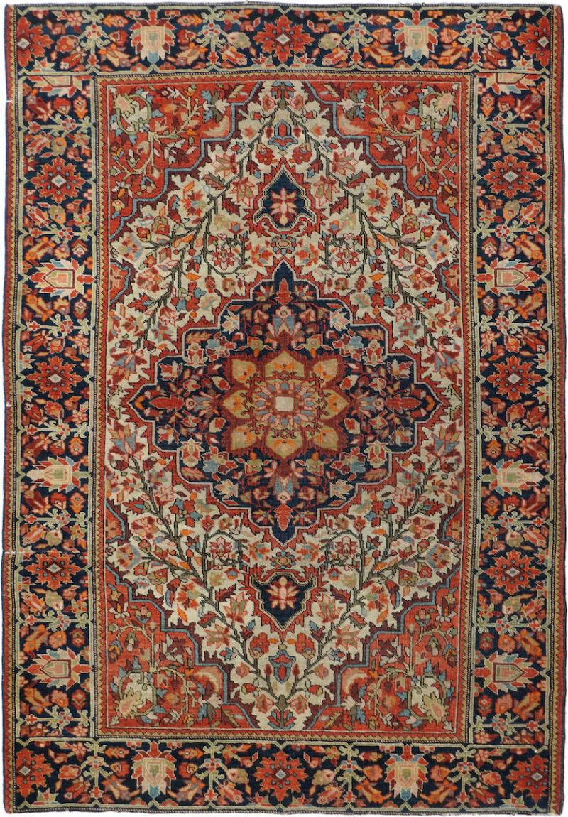 Antique Farahan Sarouk Rug 3 4 x 4 10 