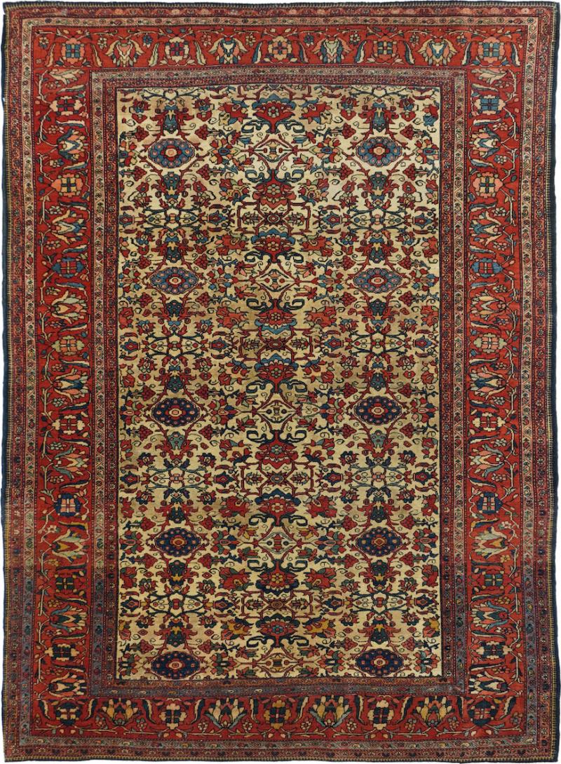 Antique Farahan Sarouk Rug 4 3 x 6 2 