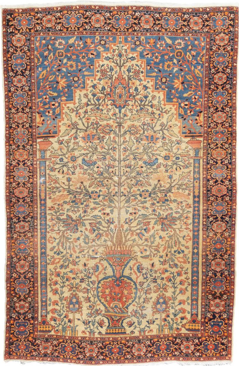 Antique Farahan Sarouk Rug 4 3 x 6 7 