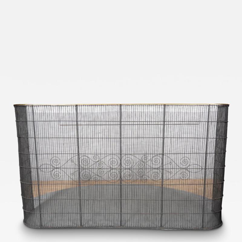 Antique Federal Brass And Wire Nursery Fender