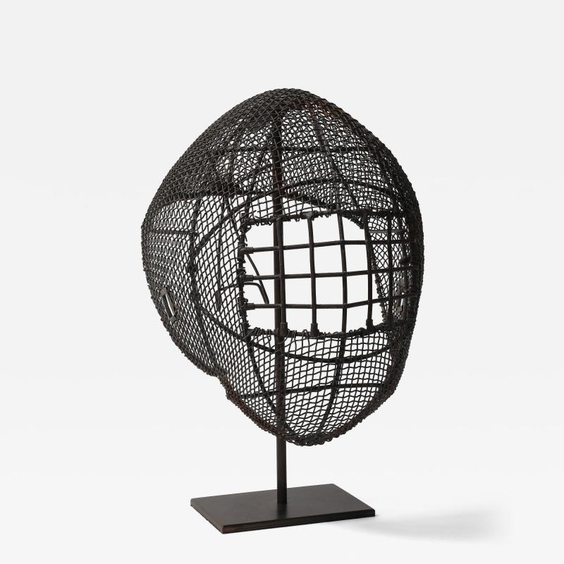 Antique Fencing Mask on Stand