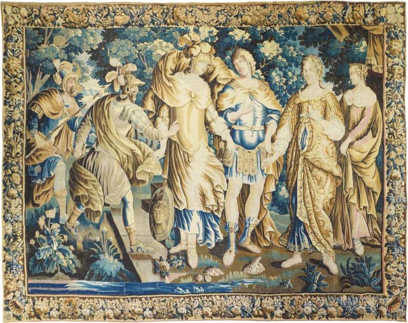 Antique Fiine French Tapestry 91 x 124