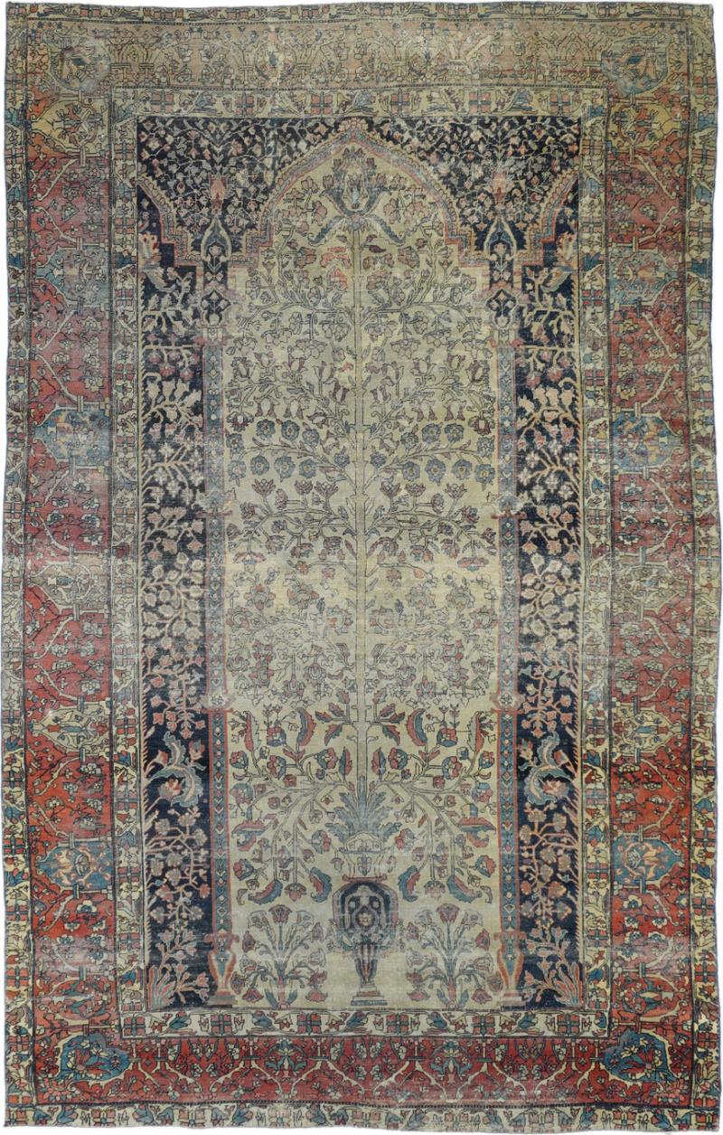 Antique Fine Mohtasham Kashan Rug 55 x 88 