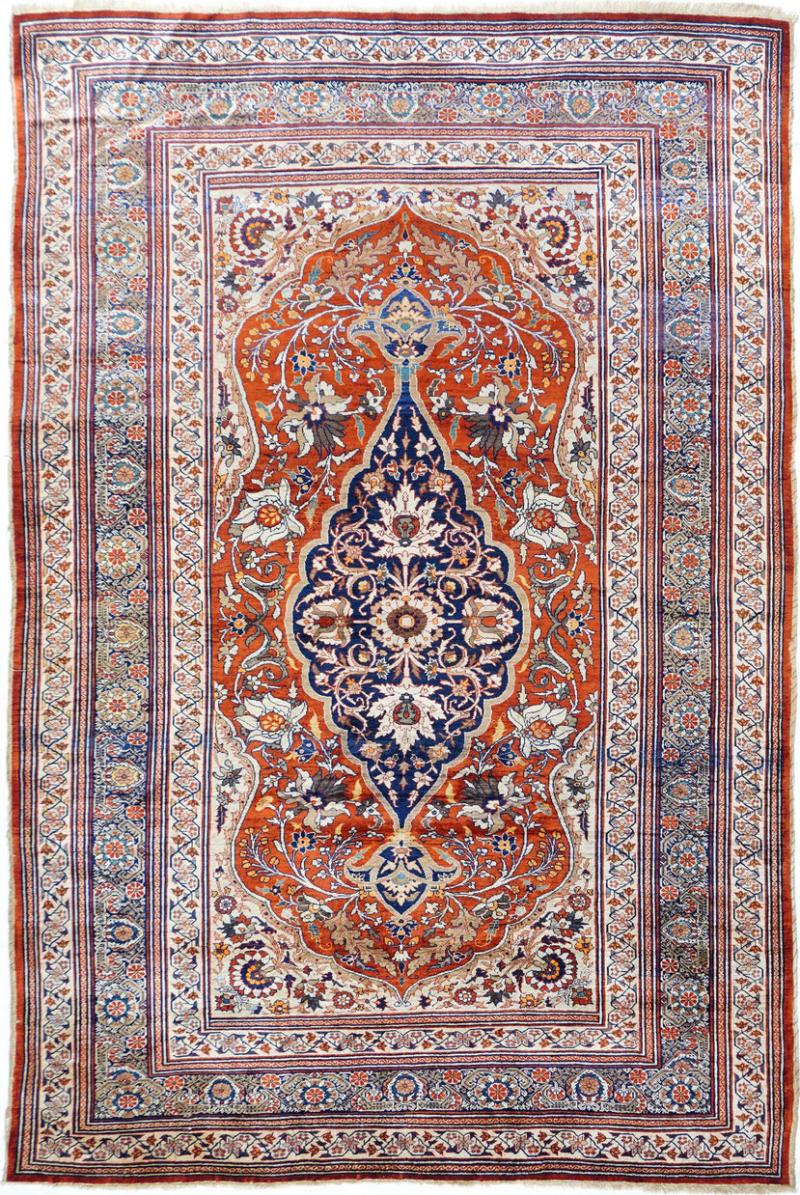 Antique Fine Persian Heriz Silk Rug 43 x 65 