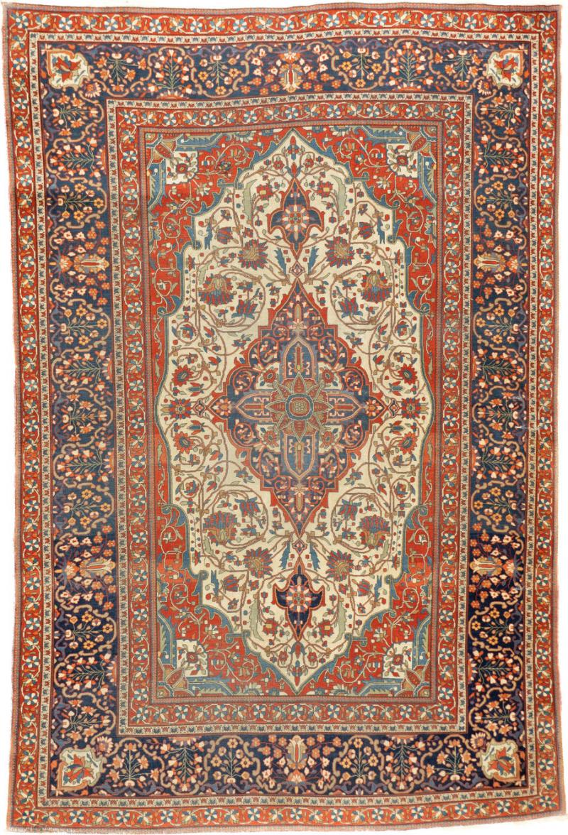 Antique Fine Persian Mohtasham Kashan Rug 4 5 x 6 8 