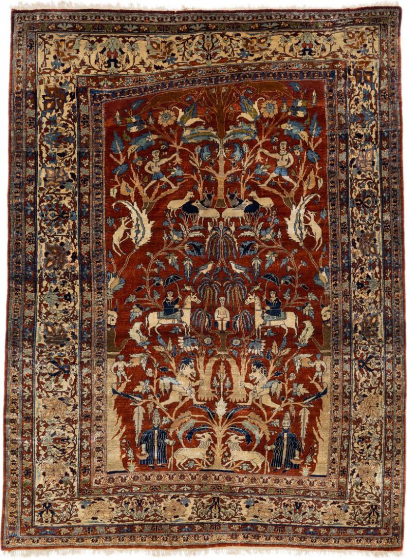 Antique Fine and Rare Persian Heriz Rug 5 4 x 7 9 
