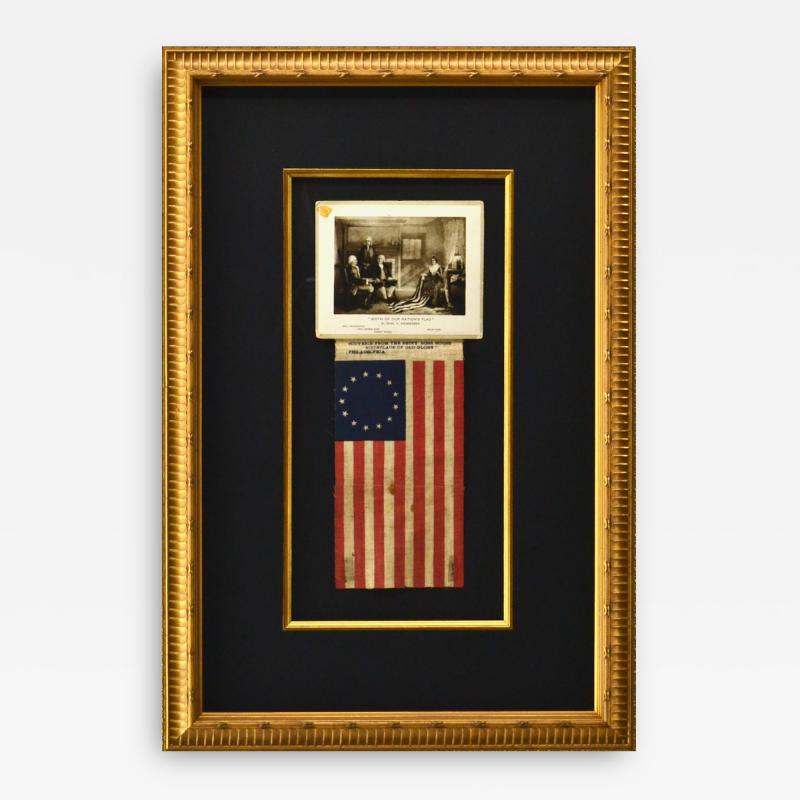 Antique Framed Betsy Ross 13 Star Flag