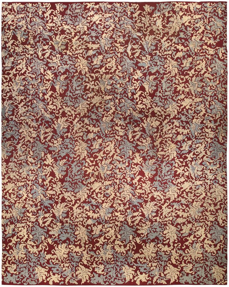 Antique French Aubusson Botanic Handmade Wool Rug