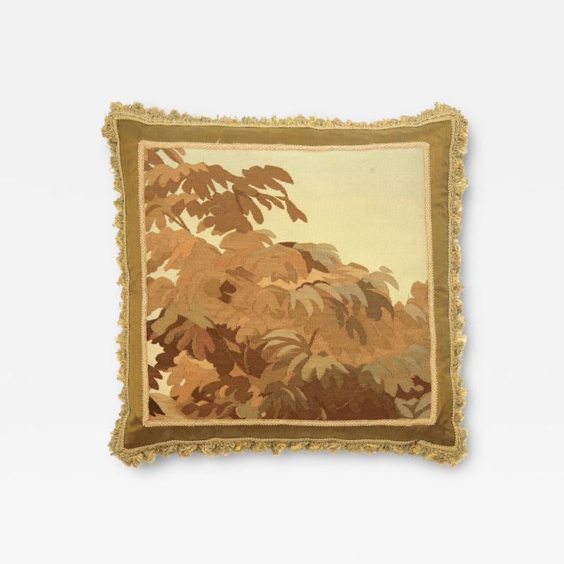 Antique French Aubusson Pillow 24 x 24 