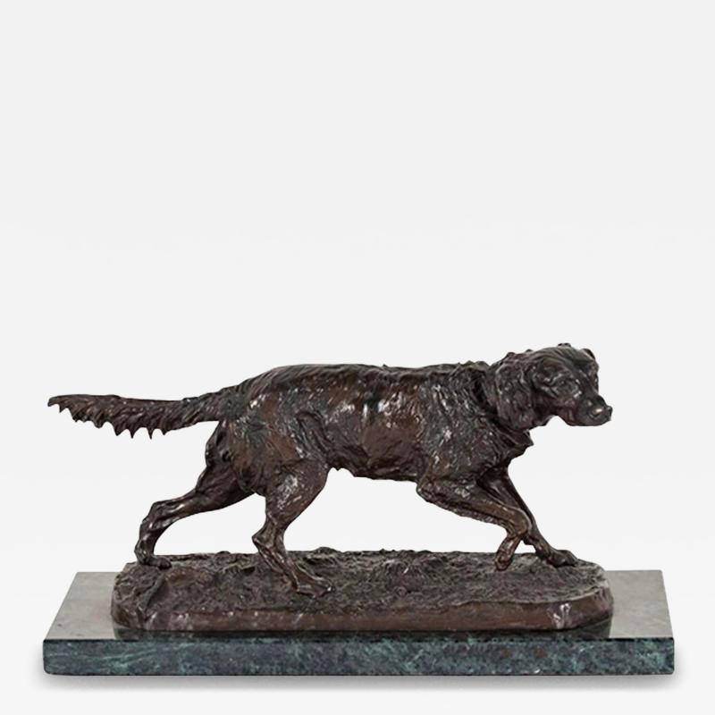 Antique French Bronze Dog Sculpture by P J Mene Setter