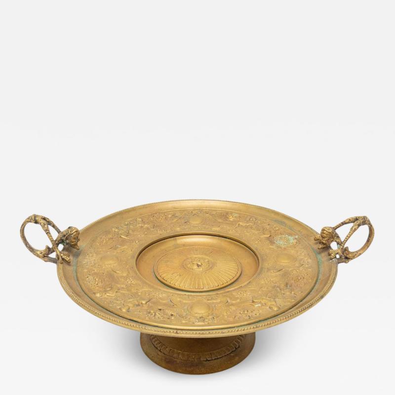 Antique French Bronze Tazza Card Receiver W Cherubs Putti