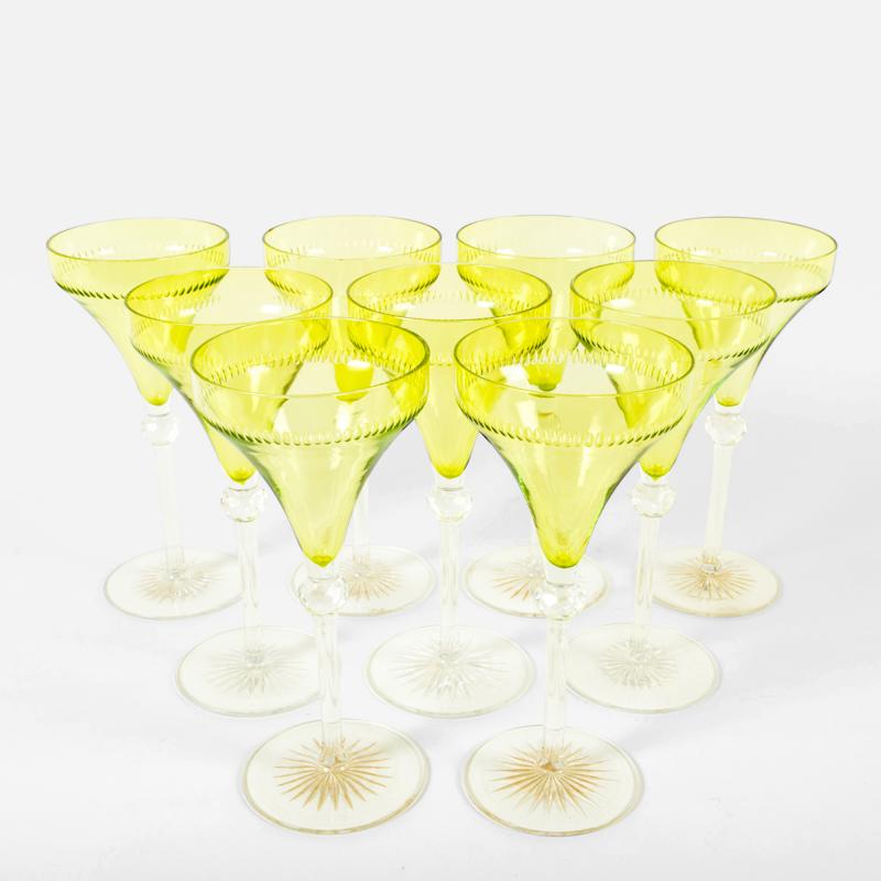 Antique French Crystal Champagne Coupe Set