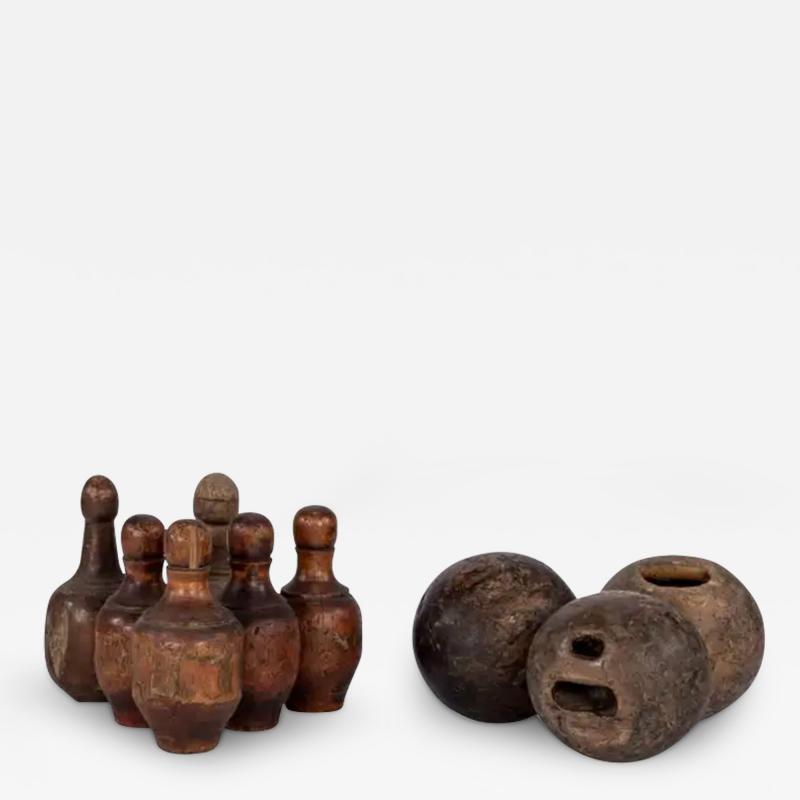 Antique French Lawn Bowling Set