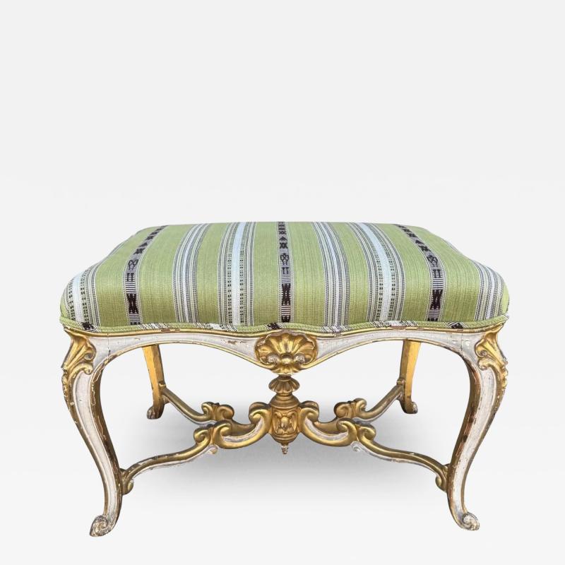 Antique French Louis XV Style Ottoman Footstool Bench 1 of 2