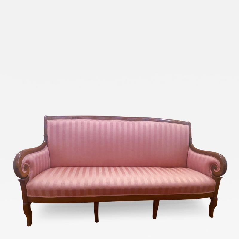 Antique French Pink color Sofa in Walnut 1830