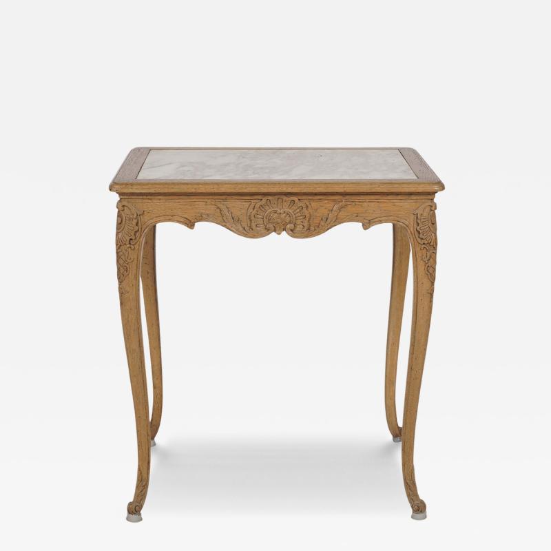 Antique French Provincial Marble Top Side Table