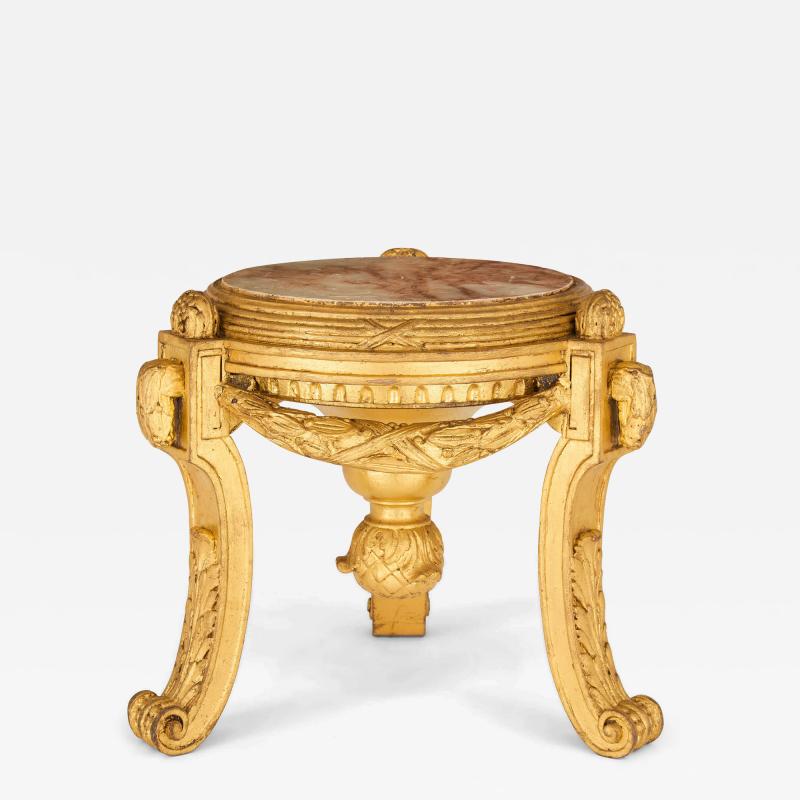 Antique French giltwood and marble stand