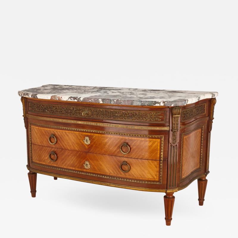 Antique French marble topped Louis XVI style commode