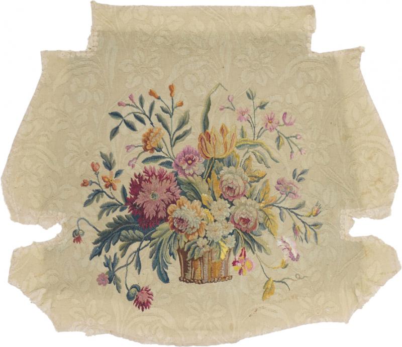 Antique French tapestry seat cover Circa 1890 one of pair 24 x 28