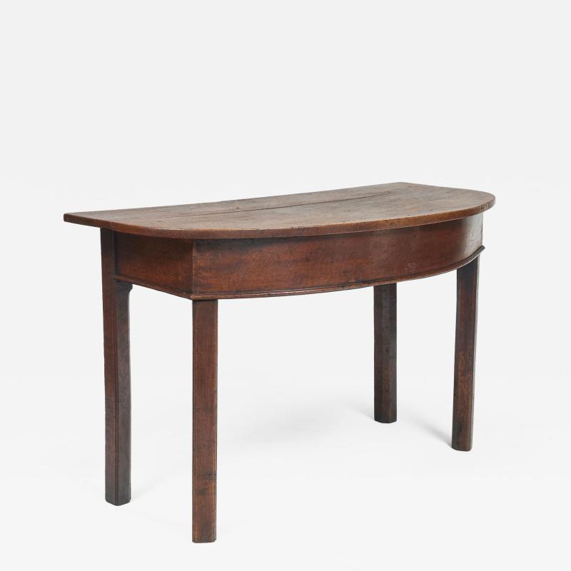 Antique George II Oak D End Table