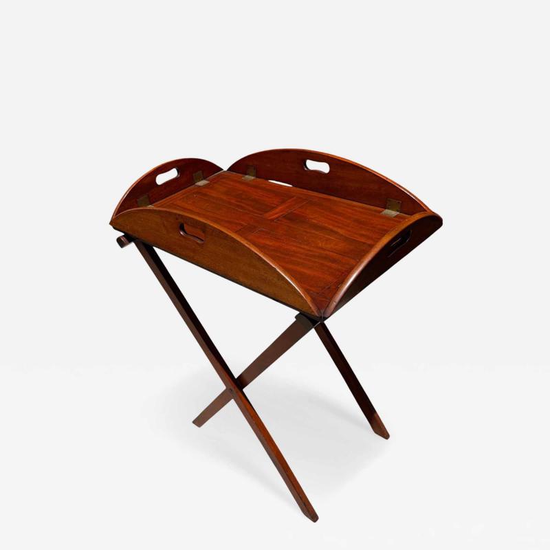 Antique Georgian Mahogany Butlers Tray on Stand c 1800