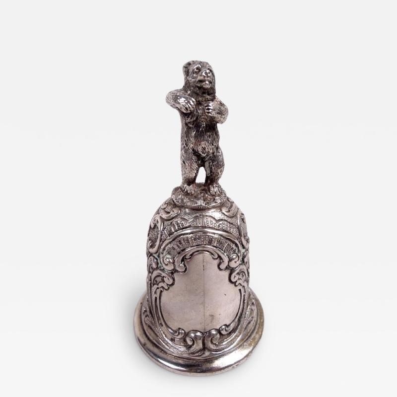 Antique German Silver Dancing Bear Bell