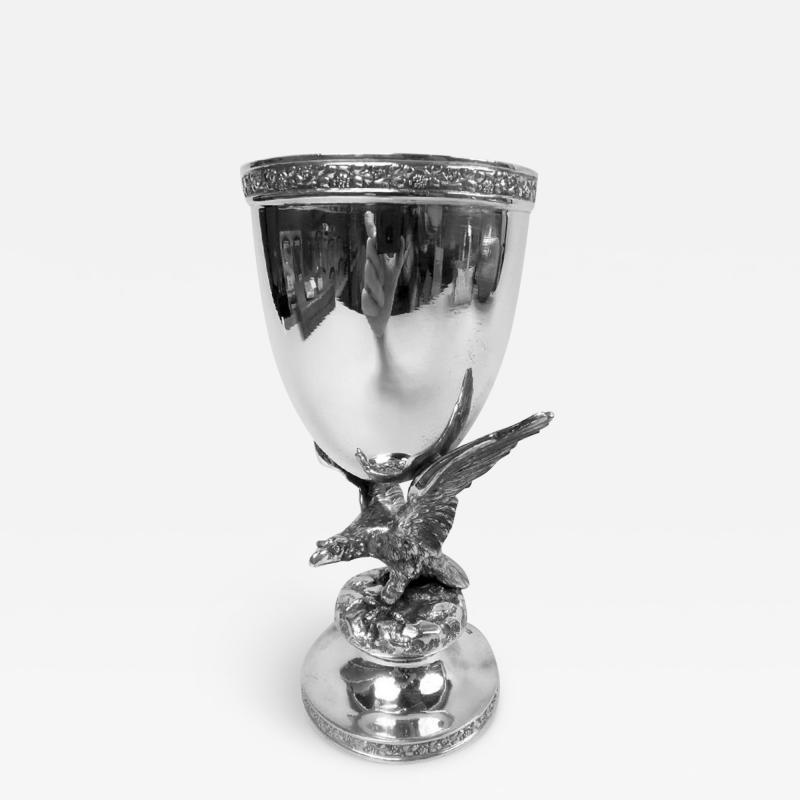 Antique German Sterling Silver Goblet with Imperial Eagle