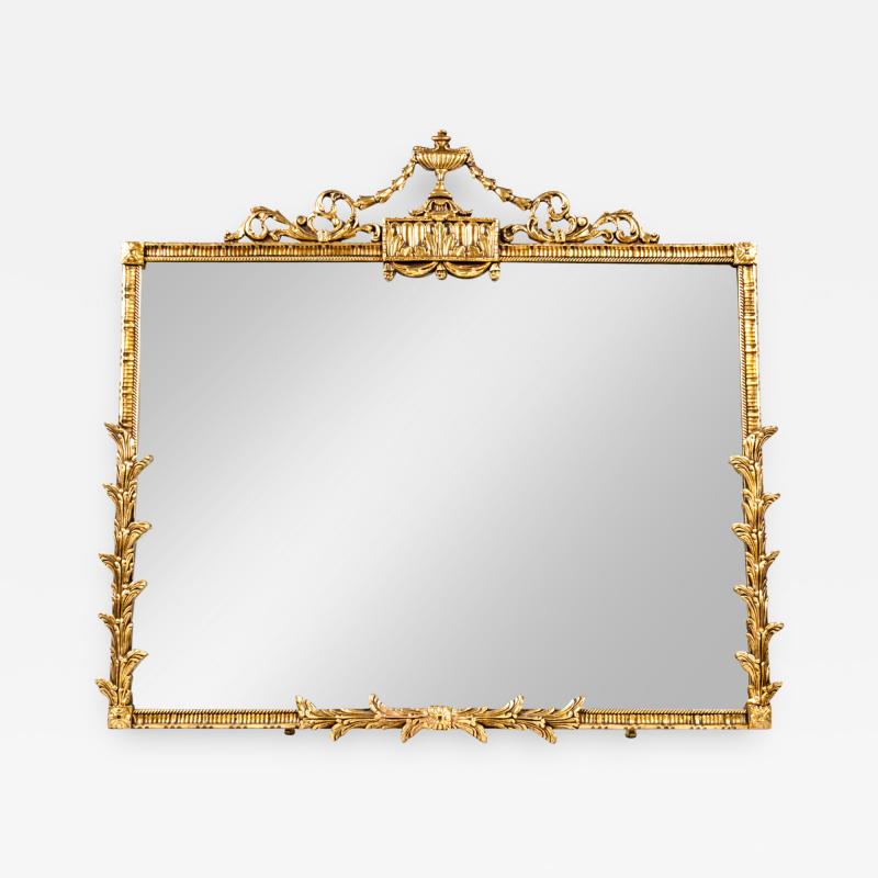 Antique Gilded Wood Frame Hanging Wall Mantel Mirror