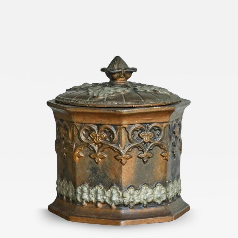 Antique Gothic Revival Style Lidded Tobacco Pot 19th Century