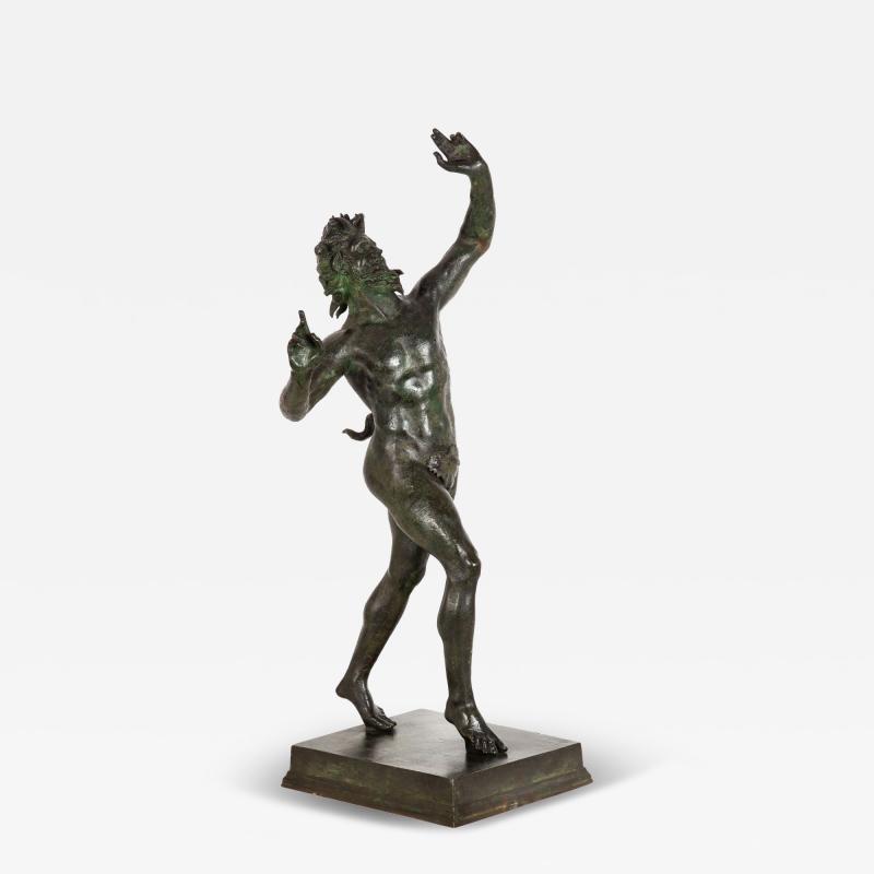 Antique Grand Tour Italian Bronze Sculpture of Dancing Faun of Pompeii