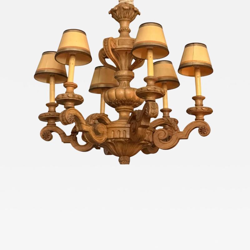 Antique Gustavian Style Swedish Beechwood Chandelier