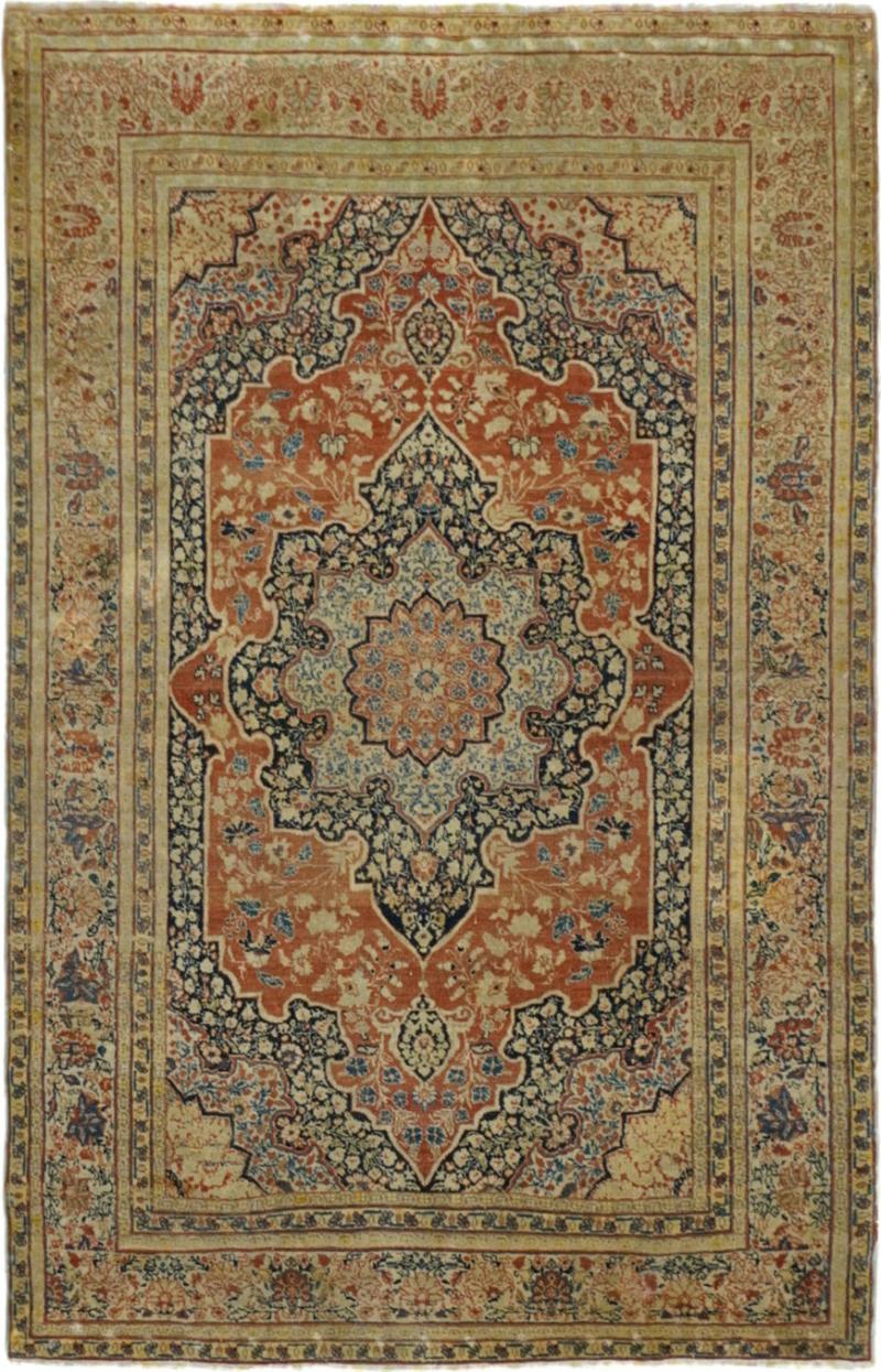 Antique Haji Jalili Tabriz Rug 3 9 x 5 8 