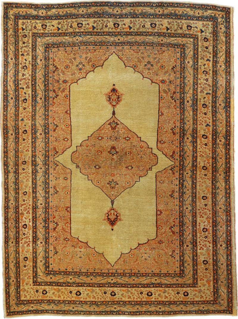 Antique Haji Jalili Tabriz Rug 4 2 x 7 0 