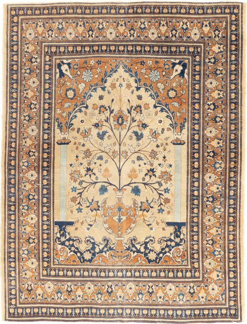 Antique Haji Jalili Tabriz Rug 47 x 61