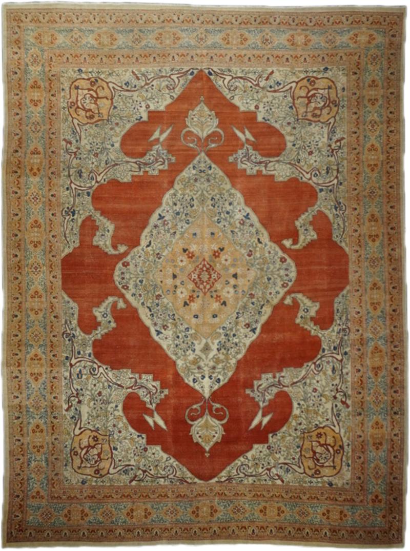 Antique Haji Jalili Tabriz Rug 8 9 x 12 1 