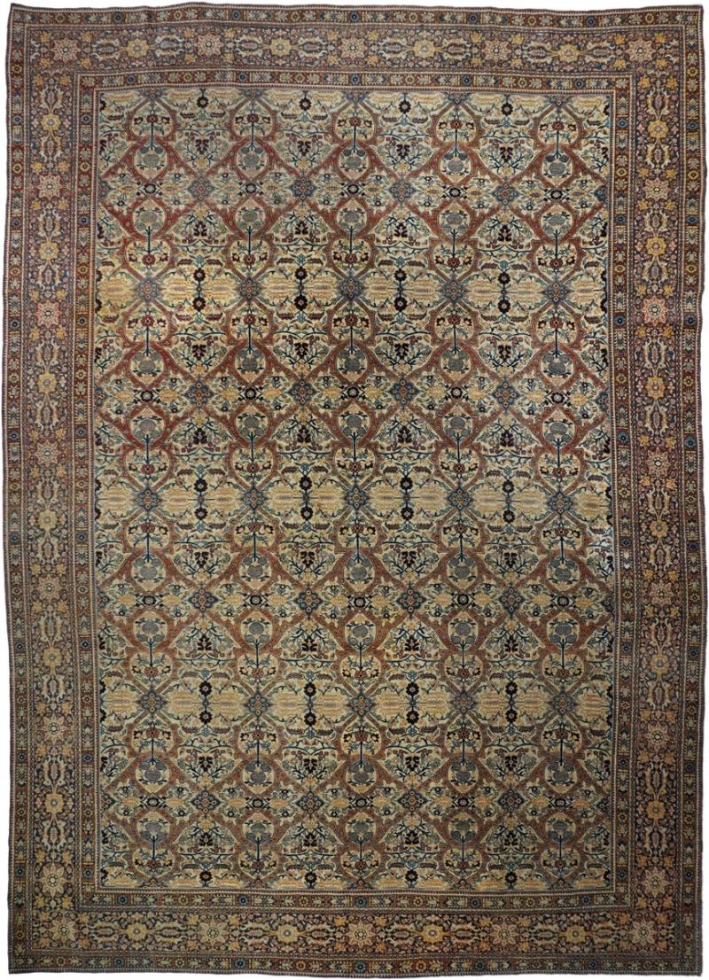 Antique Haji Jalili Tabriz Rug 9 1 x 12 10 